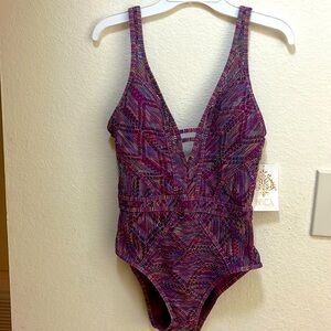 Becca maroon bathing suit size XS
